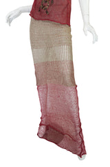 1990s Vivienne Westwood Gilt Painted Knit Skirt & Tank