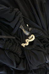 Recent Roberto Cavalli Plunging Black Silk Jersey Dress