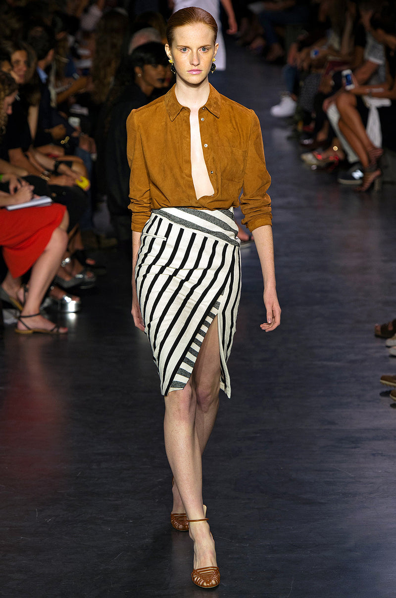 Spring 2015 Altuzarra 'Arcadia' Runway Graphic Striped Skirt