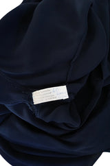 c1968 Guy Laroche Haute Couture Navy Silk Dress Ensemble