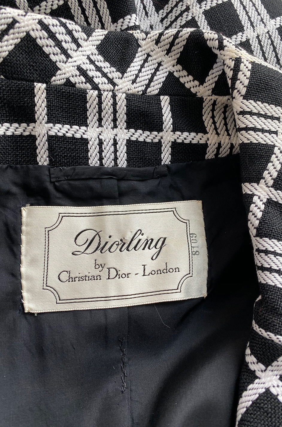 Spring 1970 Diorling by Christian Dior Numbered Mod Black & White Chec ...