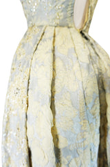 c.1953 Christian Dior Couture Silver & Sequin Fantasy Gown