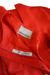 1960s Geoffrey Beene Boutique Red Linen Dress