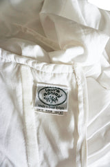 1985 Laura Ashley Crisp White Cotton Strapless Bow Dress