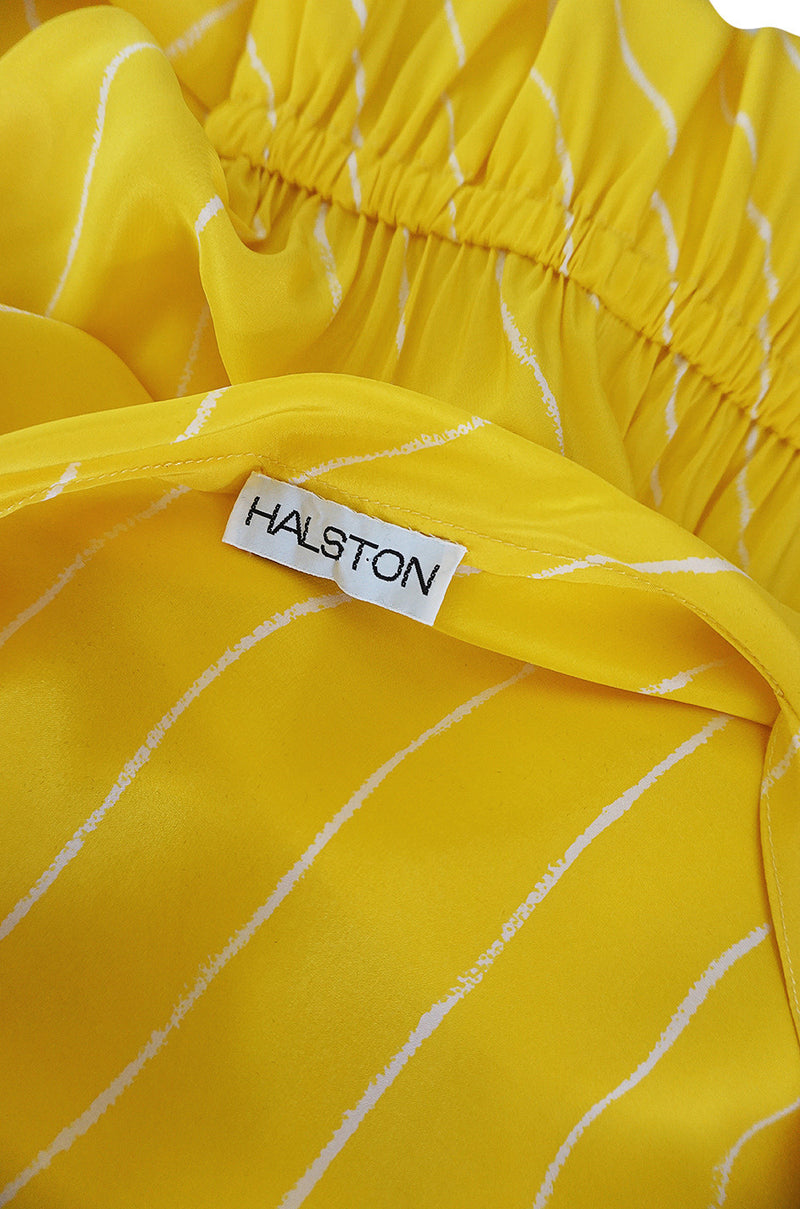 S/S 1976 Halston Demi-Couture Bias Cut Yellow Silk Dress