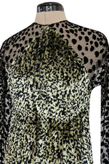 1994 Geoffrey Beene Leopard Print Chenille & Metallic Netting Dress