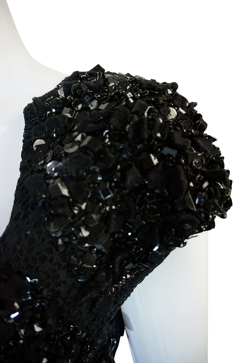 Recent Elie Saab Fully Beaded & Sequinned Black Dress