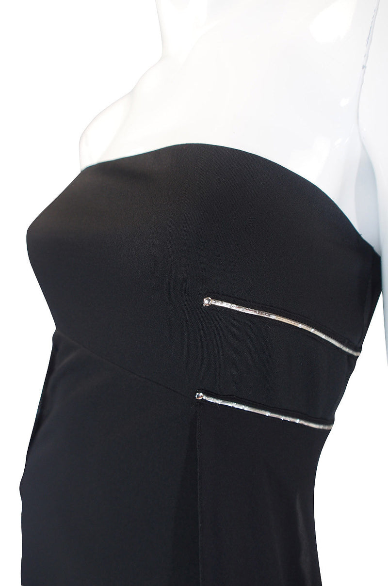 1980s Dramatic Claude Montana Strapless Gown