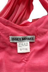 c. Spring 2005 Issey Miyake Vibrant Pink Backless Pleated Oragami Flower Top