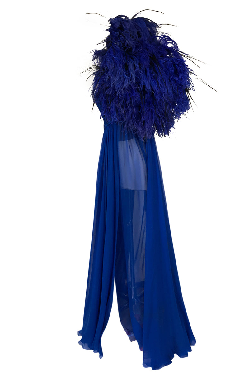F/W 2004 Jean Louis Scherrer Haute Couture Runway Dress & Feather Cape