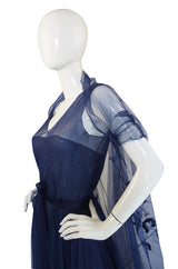 Late 1940s Norman Hartnell Attr Couture Net Gown