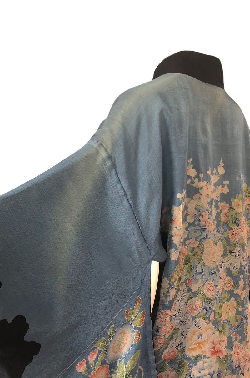 1920s Fully Reversible Printed Tissue Silk Japanese Tourist Kimono Jacket