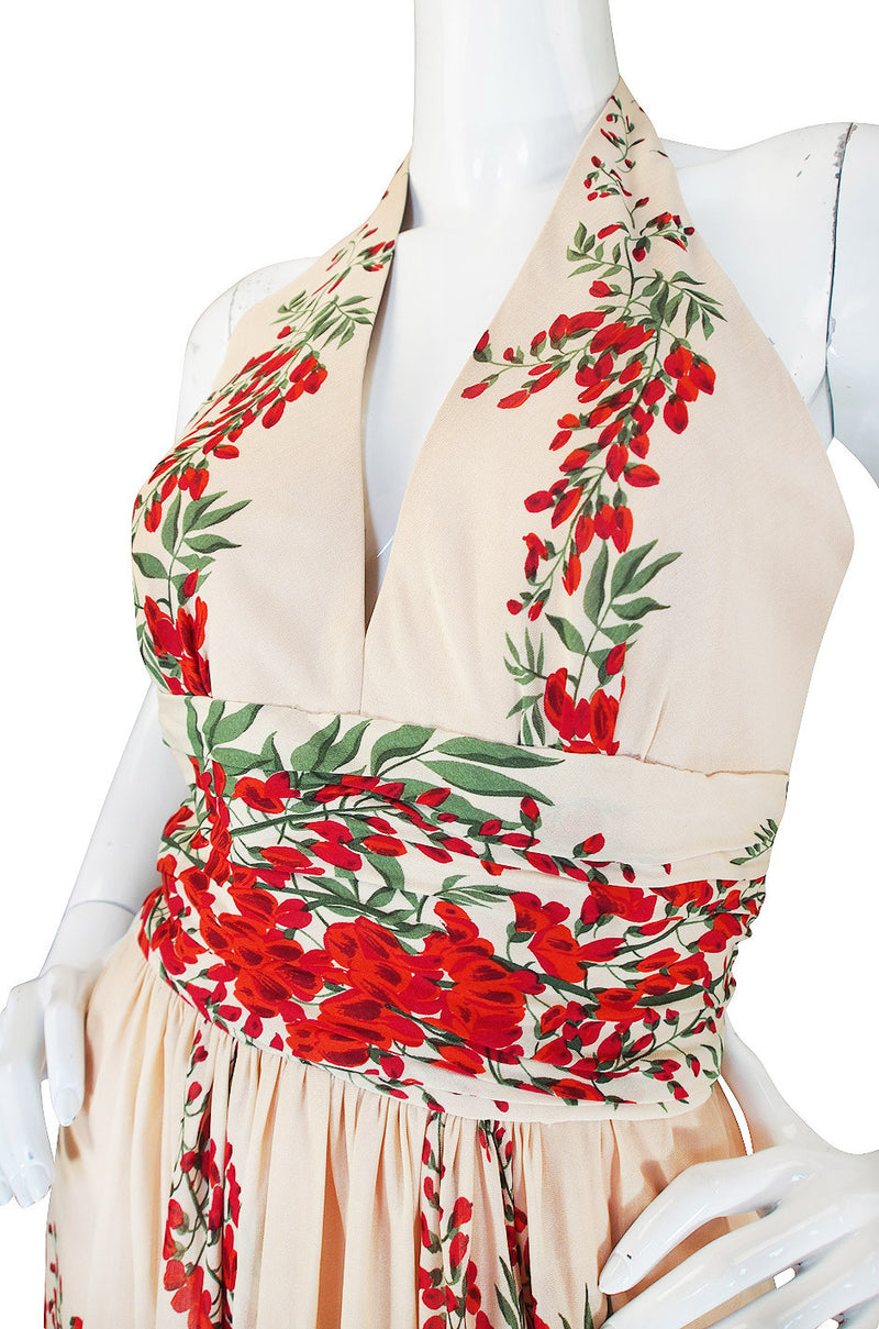 1970s Silk Jersey Alfred Bosand Backless Dress