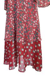 c.1969 Ossie Clark Dress w Iconic Celia Birtwell 'Pineapple' Print