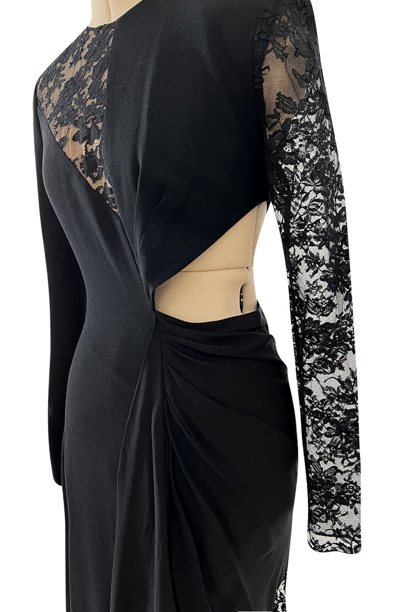 Resort 2019 Givenchy by Clare Waight Keller Black Lace Dress w Side Cut Outs