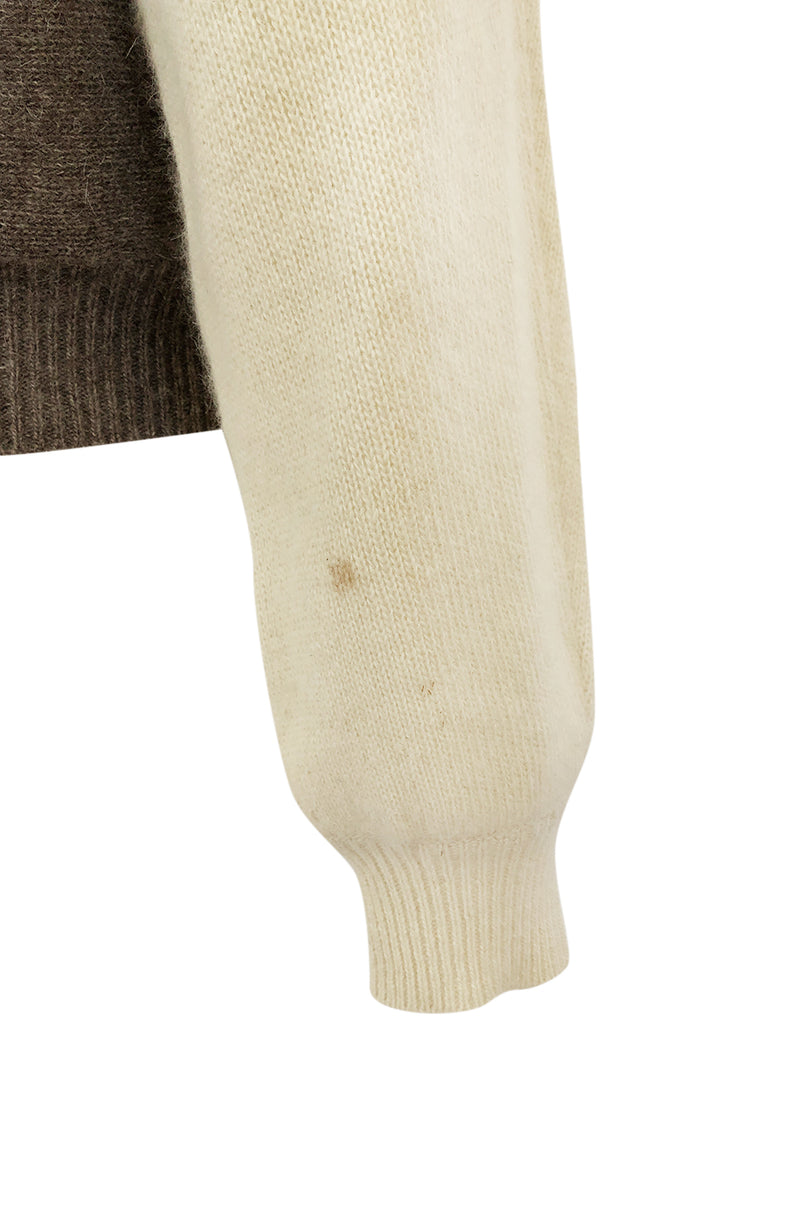 1980s Givenchy Shetland Wool Numbered Sweater w Bead & Sequin Detailing