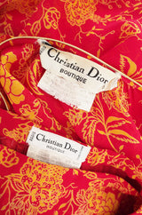 Documented 1976 Christian Dior Silk Chiffon Dress Set