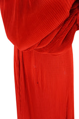 Late 1970s Loris Azzaro Couture Red Pant & Wrap Top