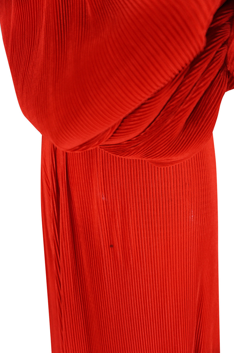 Late 1970s Loris Azzaro Couture Red Pant & Wrap Top