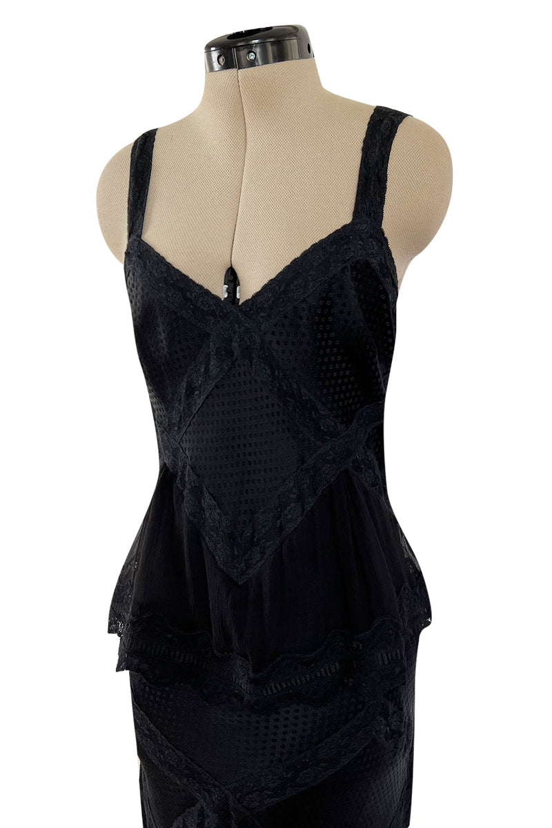 Gorgeous Spring 2005 Christian Dior by John Galliano Black Silk & Lace Dress