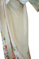 Romantic 1920s Printed Tissue Silk Pongee Kimono