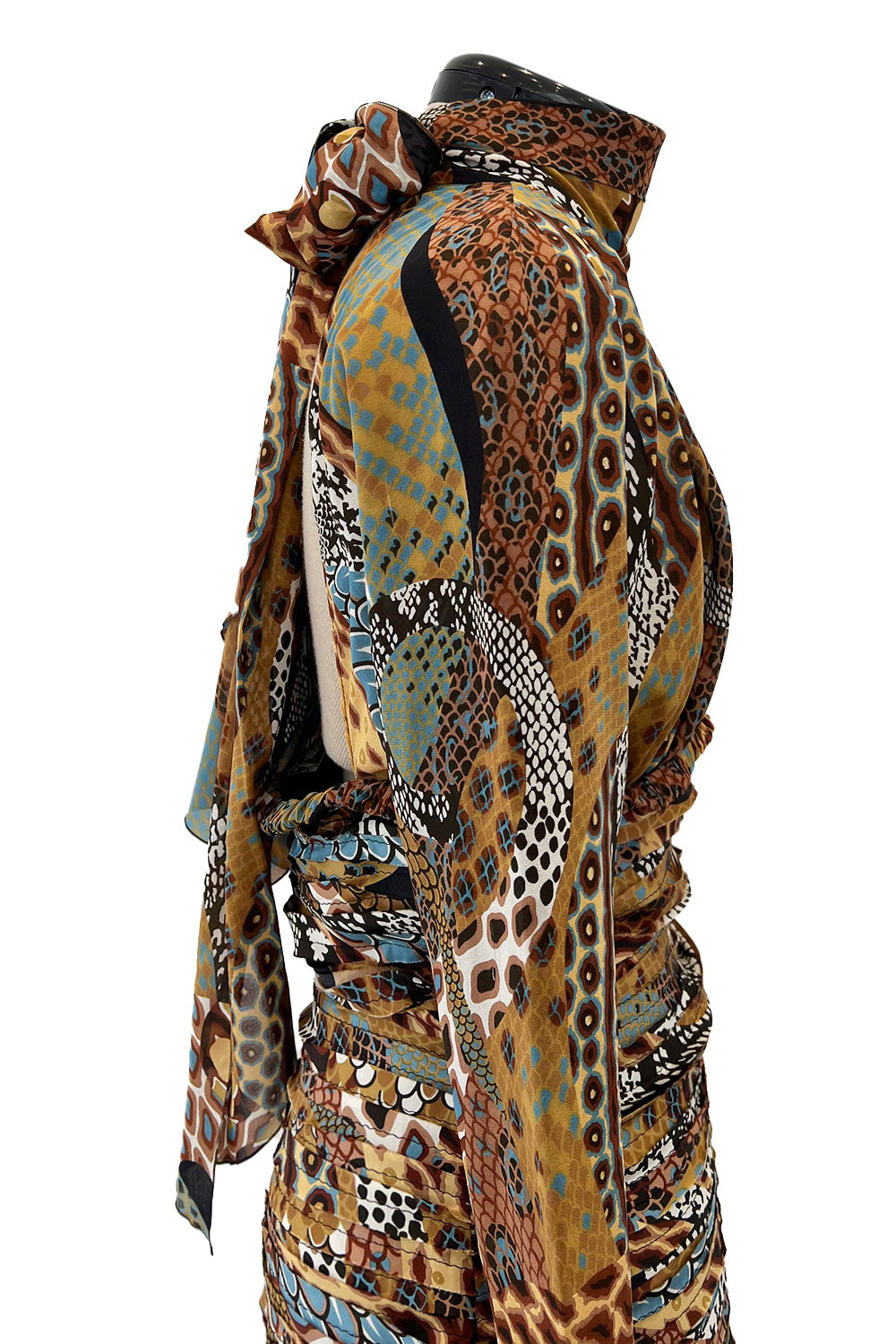 Ad Campaign Fall 2005 Versace by Donatella Versace Runway Silk Chiffon Shrimpton Couture Ad Campaign Fall 2005 Versace by Donatella Versace Runway Silk Chiffon Shrimpton Couture