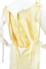 F/W 2005 Alexander McQueen Documented Runway Yellow Silk Dress