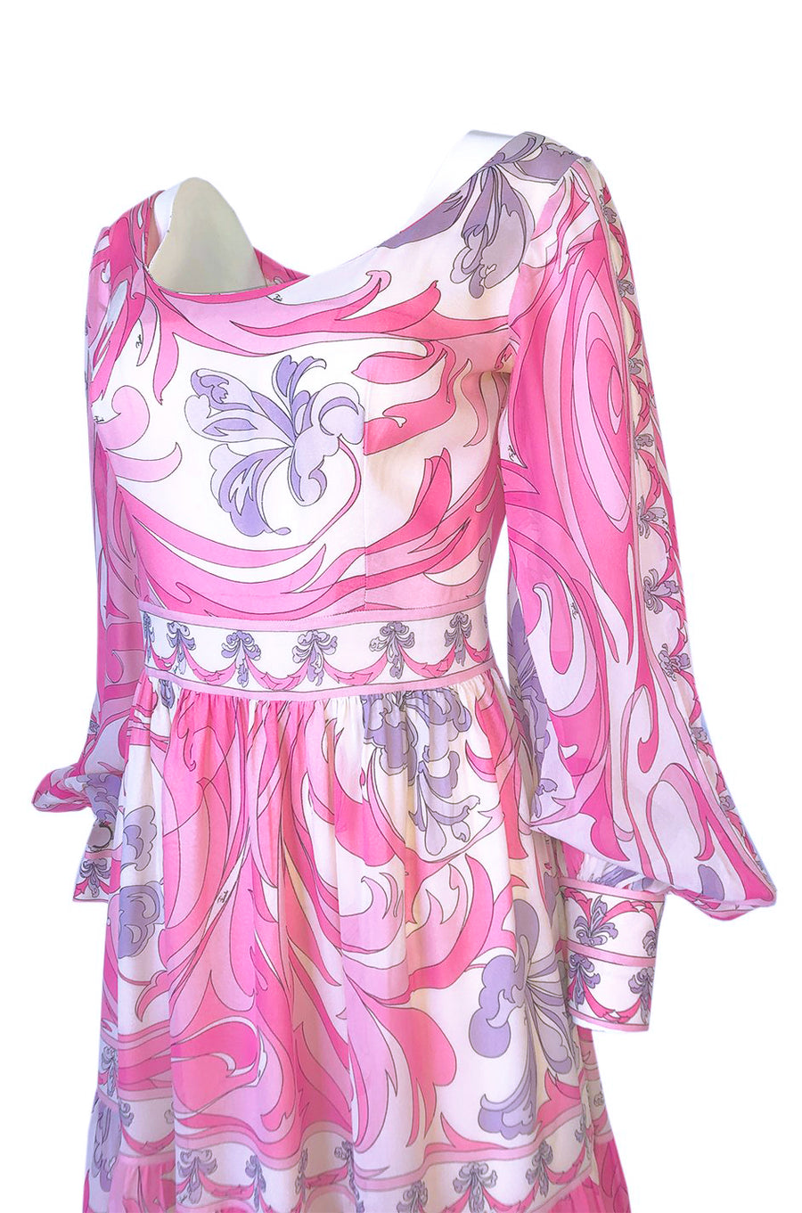 emilio pucci dress pink Printed Mesh Maxi Dress