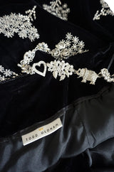 Fall 1991 Todd Oldham Glass Bead & Crystal Jewel Strap Velvet Dress
