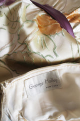 1960s Rare Hand Painted George Halley Silk Gown
