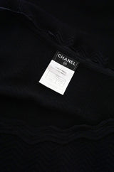 2008A Chanel Beautiful Off Shoulder Black Knit Dress