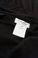 1990s Chocolate Givenchy Wrapped Ruffled Jersey Dress