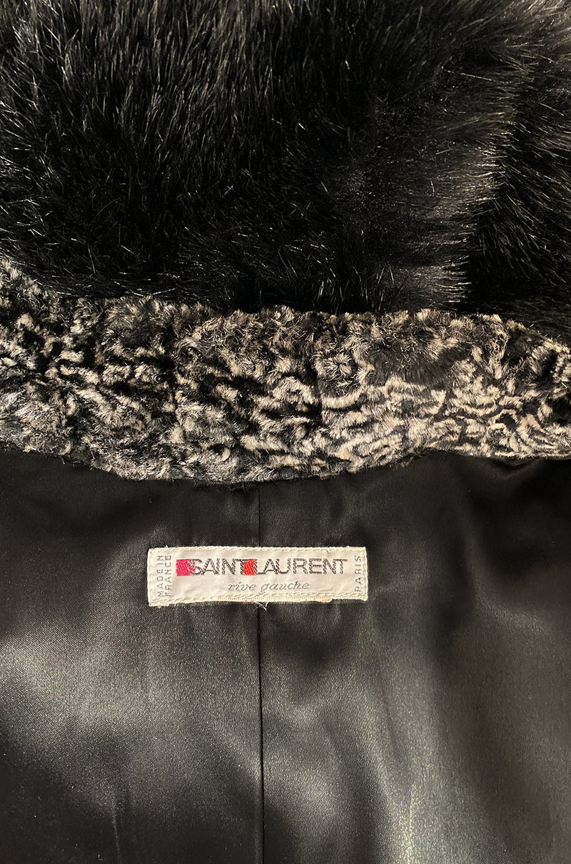 Fall 1992 Yves Saint Laurent Incredible Huge Sleeves Faux Fur Jacket