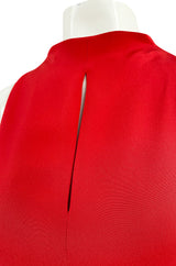 Sleek 1990s Valentino Classic Red Dress w Slit Front Detail & Tiered Ruffled Hem