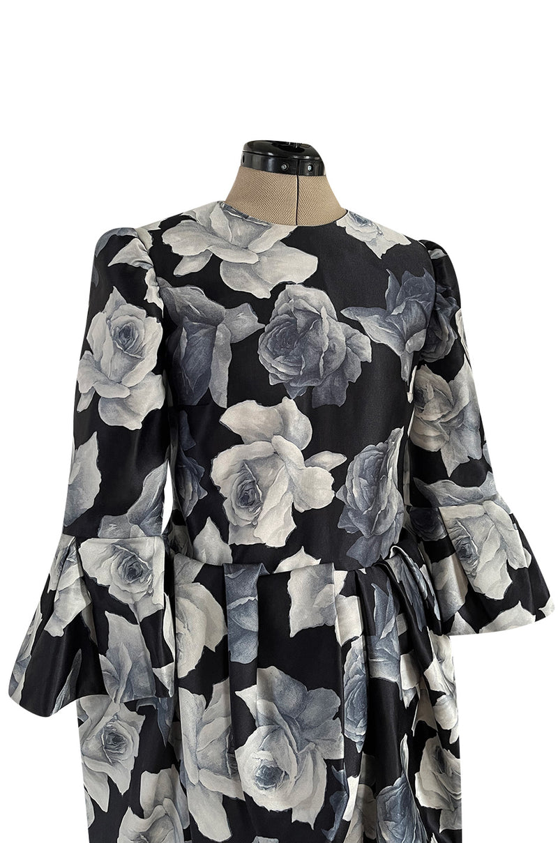 Iconic Fall 2011 Lanvin by Alber Elbaz Ad Campaign & Look 39 Runway Grey Floral Print Dress