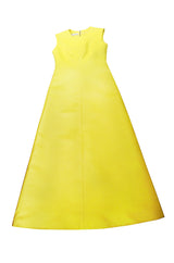 Rare 1960s Custom Sculptural Yellow Givenchy Gown