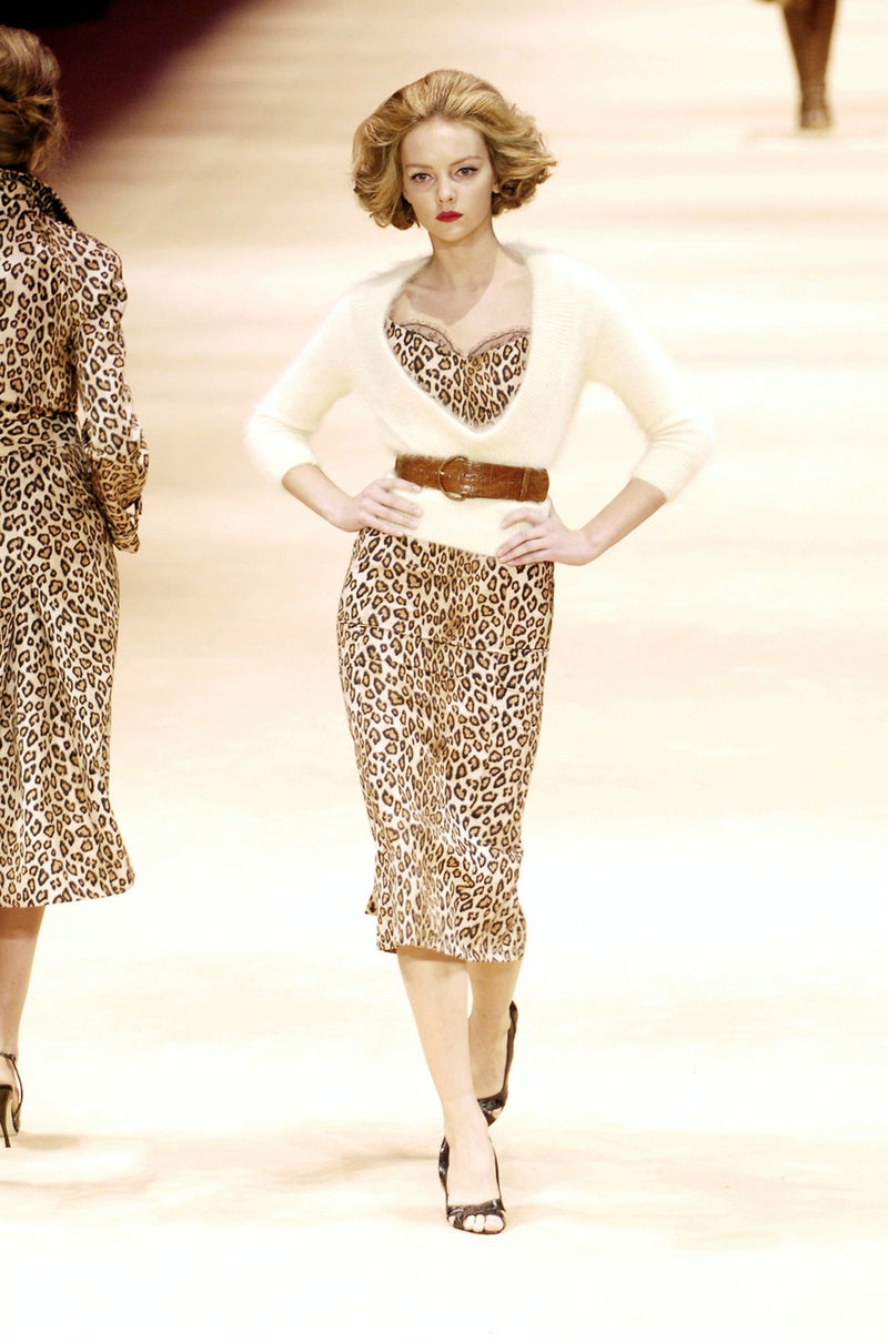 F/W 2005 Alexander McQueen Runway Leopard Print Dress