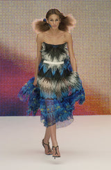 Stunning Spring 2003 Alexander McQueen 'Irere' Collection Silk Chiffon Runway Dress