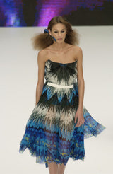 Stunning Spring 2003 Alexander McQueen 'Irere' Collection Silk Chiffon Runway Dress