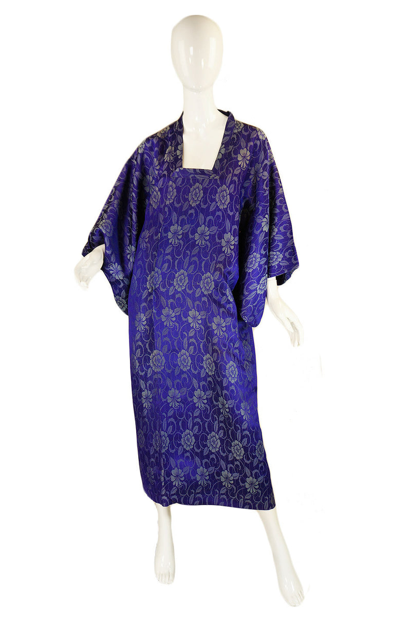 1930s Amazing Azure Blue Silk Kimono