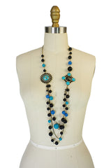 Chanel 07A Black & Blue Pearl Necklace