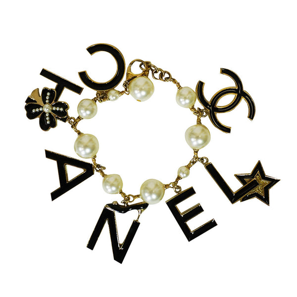 Chanel Pearl and Logo Charm Bracelet – Shrimpton Couture