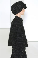 Chic Fall 2004 Chanel by Karl Lagerfeld Haute Couture Black & White Boucle Runway Dress & Jacket