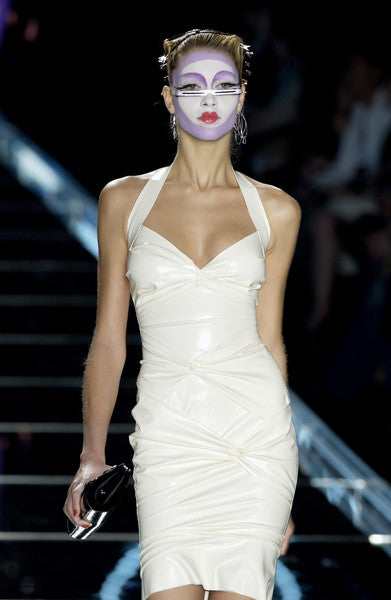 Ad Campaign Fall 2003 Christian Dior by John Galliano Runway Black Silk Halter Dress