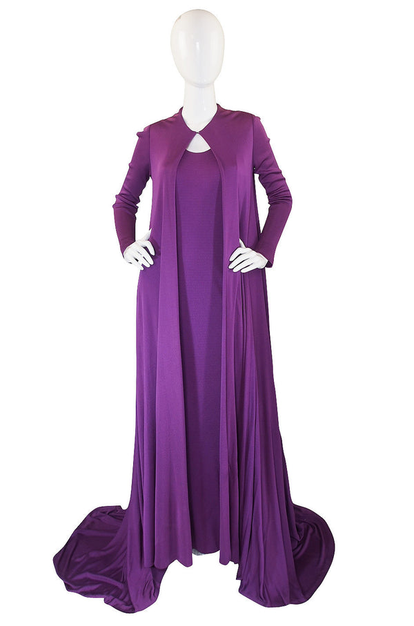 1971 Couture Runway Halston Jersey Dress & Coat
