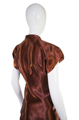 1940s Rare Liquid Silk Satin Copper Suit