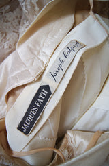 1950s Couture Jaques Fath Lace Dress