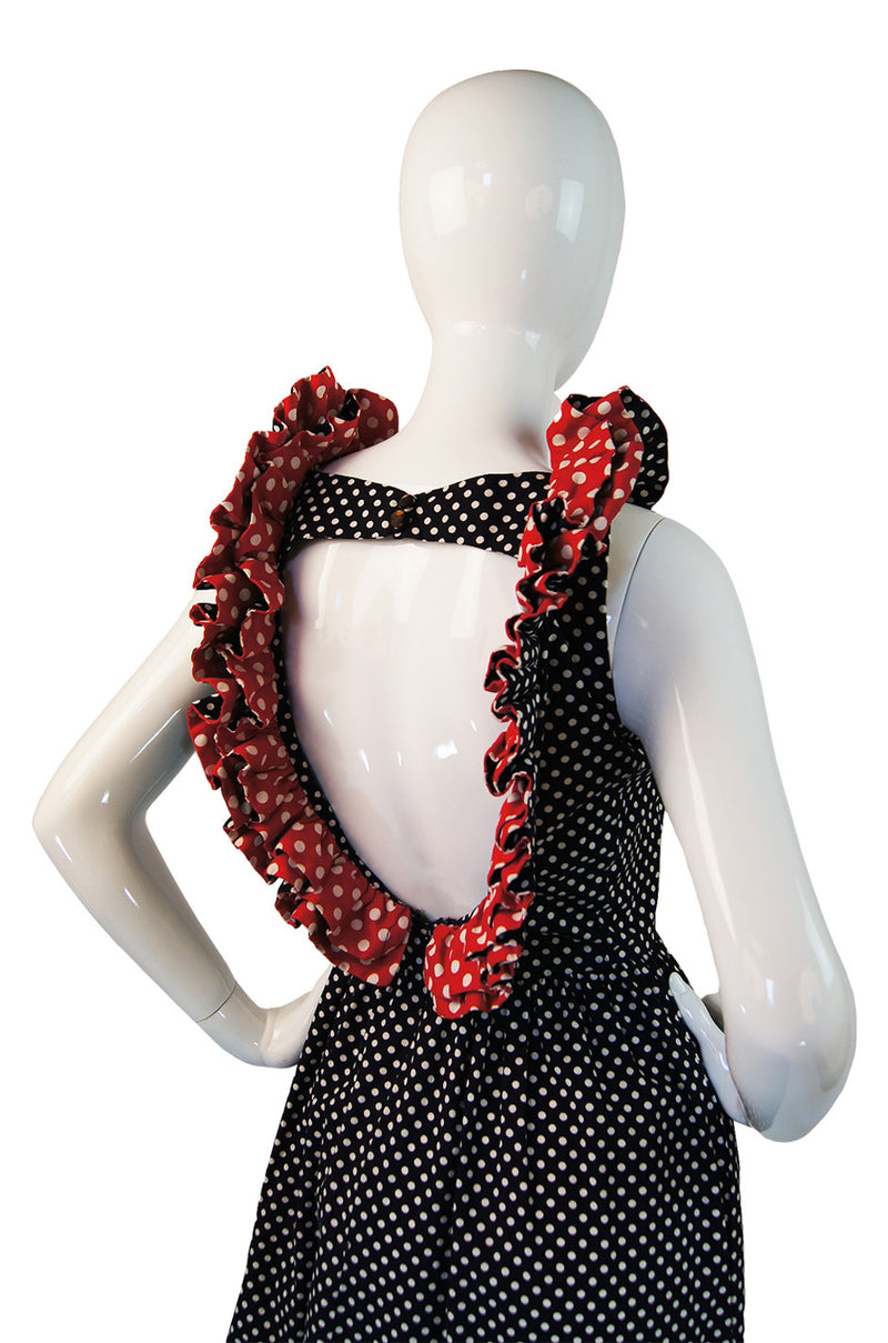 1960s Backless Dot Donald Brooks Maxi