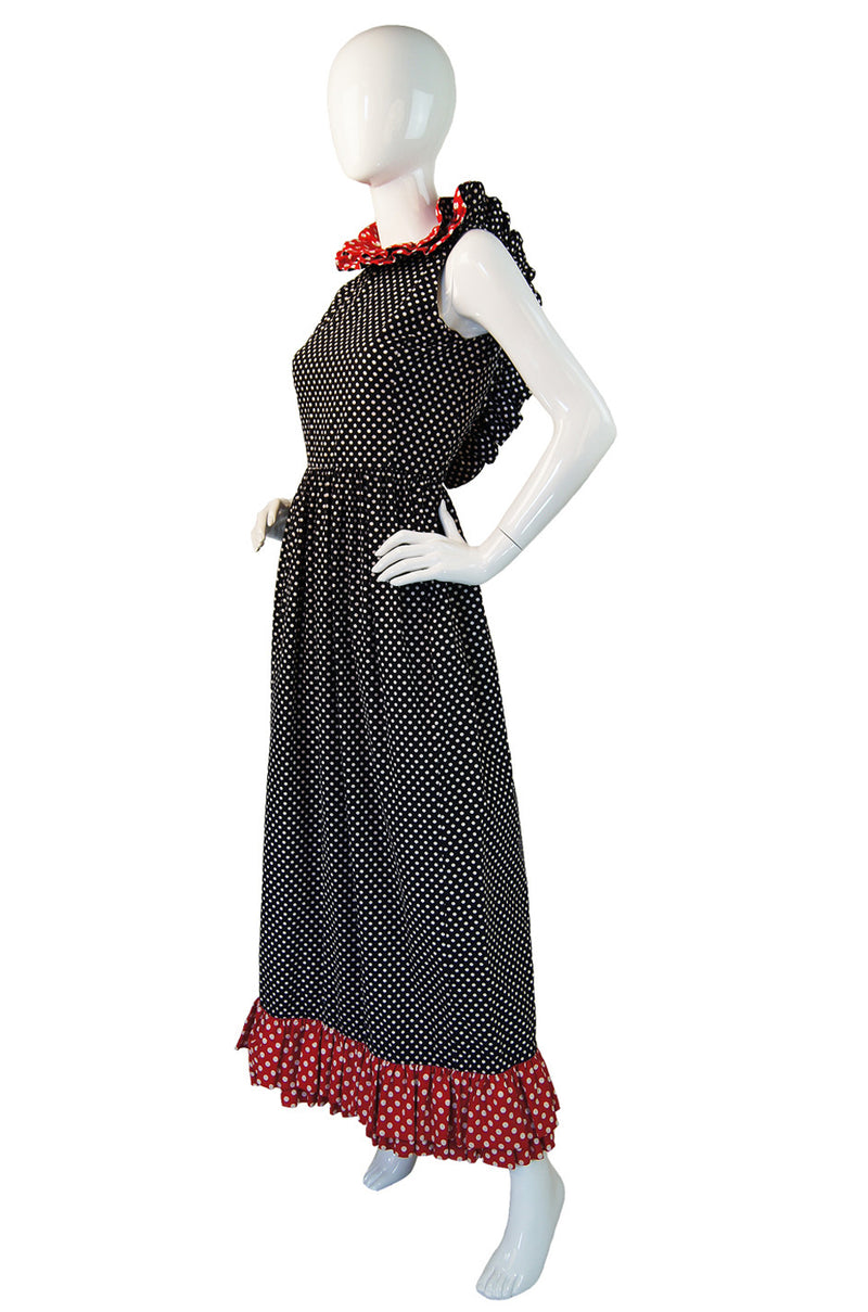 1960s Backless Dot Donald Brooks Maxi