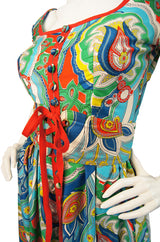 1960s Oscar De la Renta Colorful Maxi